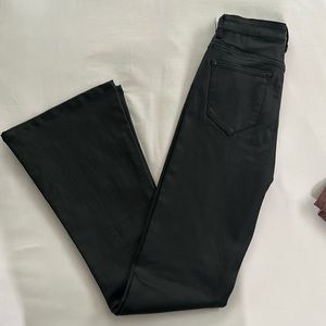 Black Leather Flare Pants